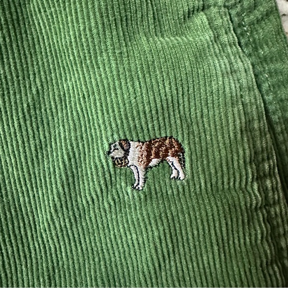 J. Crew Vintage Green Corduroy Pants Embroidered Saint Bernard Dogs Size 34 x 32 - Picture 12 of 12